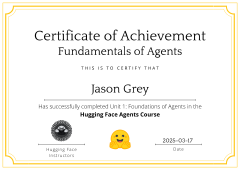 HuggingFace fundamentals of agents certification